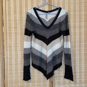By Design Womens L Sweater Colorblock Chevron Boho Hippie Western Streetwear Y2K
